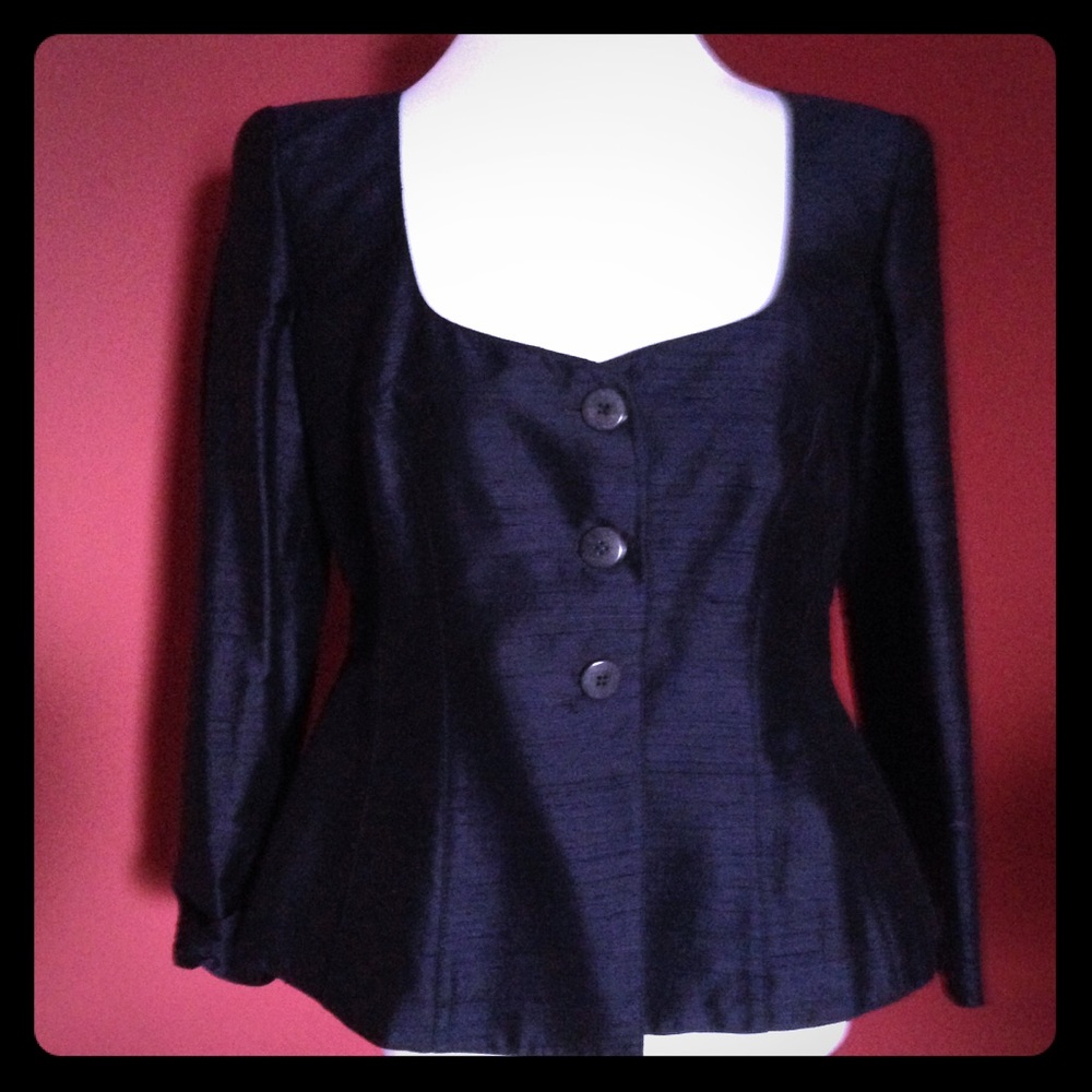New Armani Collezioni Silk Peplum Jacket
